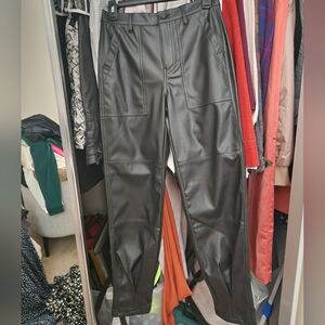 Black Leather Like Tappered Pants- Brand New!FINAL DROP!